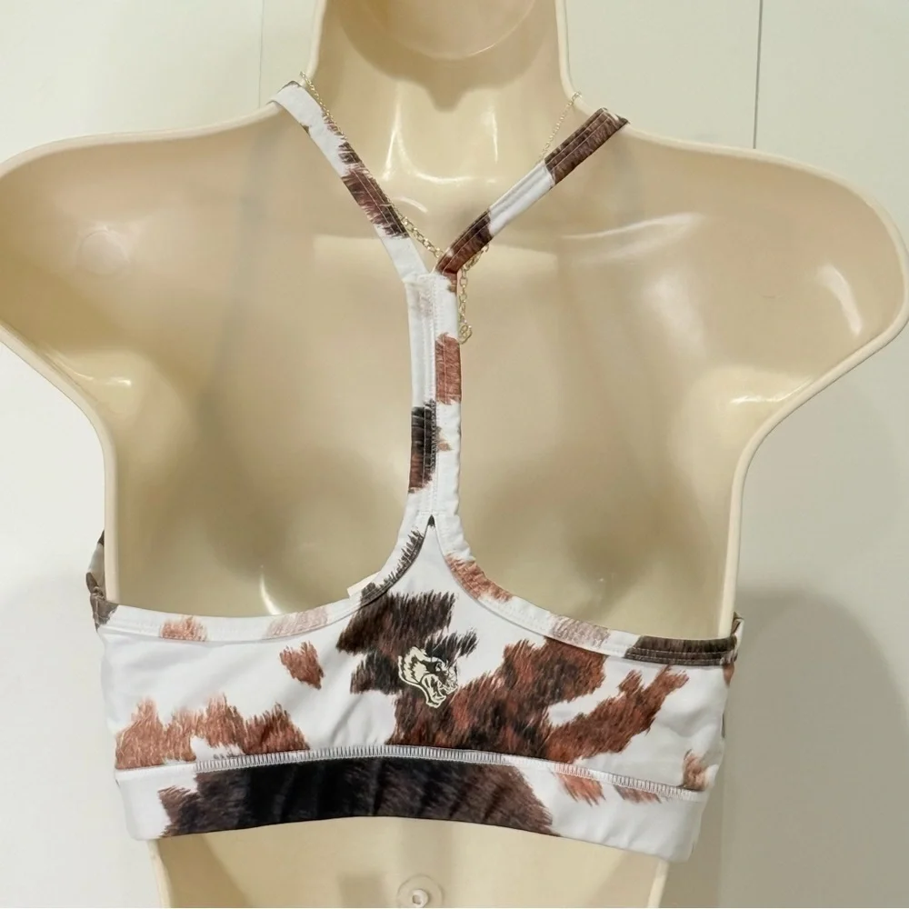 Darc Sport She Solid Hardcore Everyday Sports Bra Carbon Cow Print Medium Wolves